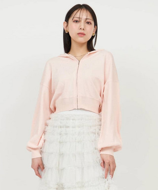 プチビジューニットパーカー