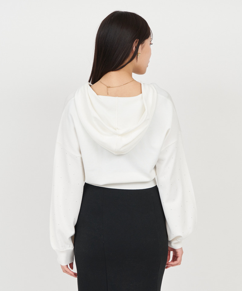 プチビジューニットパーカー 詳細画像 ピンク 4