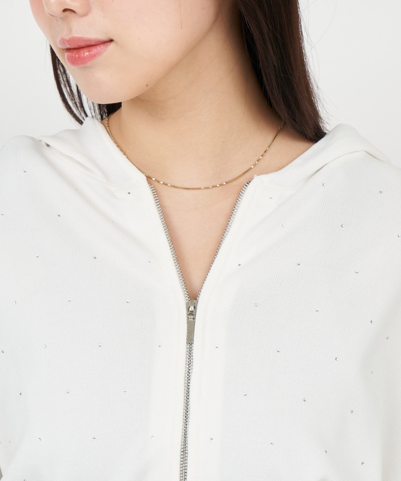 プチビジューニットパーカー 詳細画像 ピンク 5