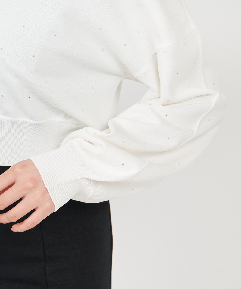 プチビジューニットパーカー 詳細画像 ピンク 6