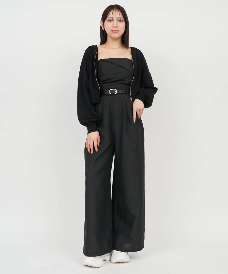 プチビジューニットパーカー 詳細画像 ブラック 2