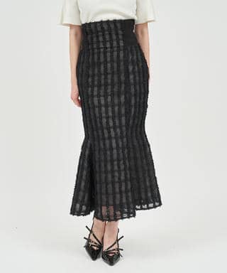 シアーチェックジャガードマーメイドスカート
