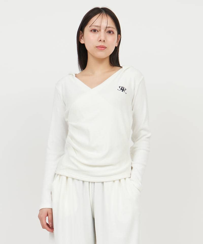 カシュクールフードカットトップス 詳細画像 オフホワイト 1