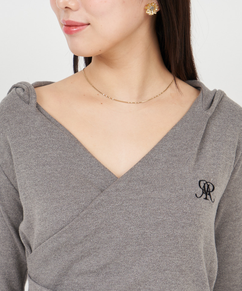 カシュクールフードカットトップス 詳細画像 オフホワイト 5