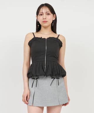 バルーンペプラムZIPビスチェ