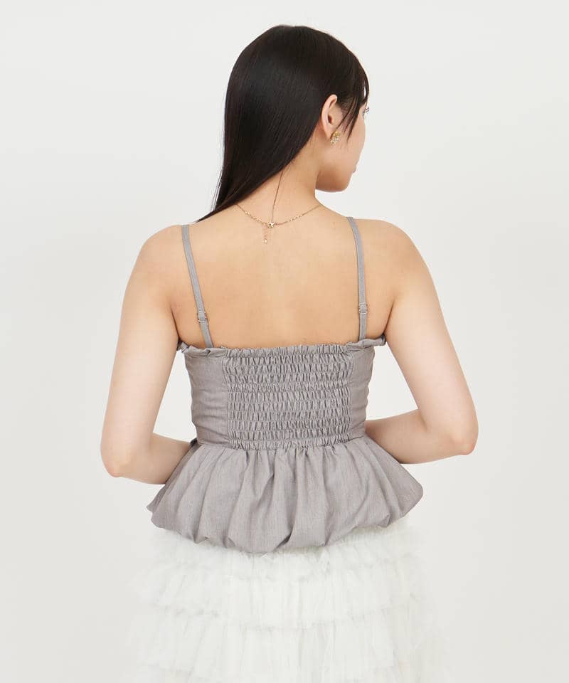 バルーンペプラムZIPビスチェ 詳細画像 グレー 3