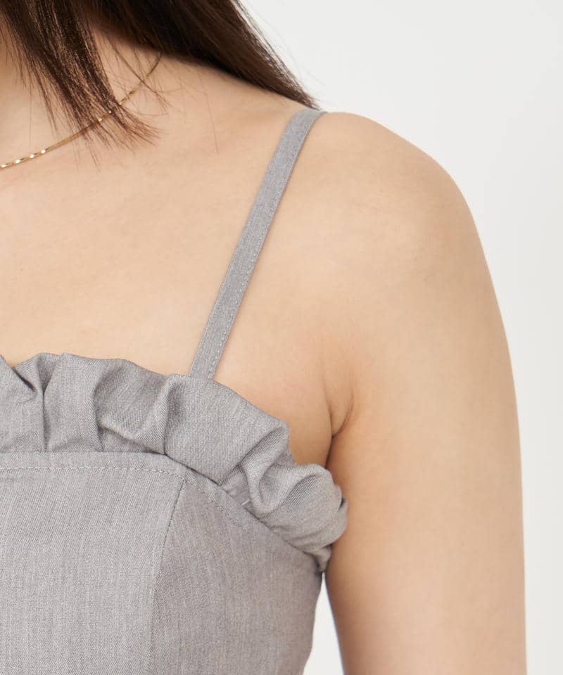 バルーンペプラムZIPビスチェ 詳細画像 グレー 5