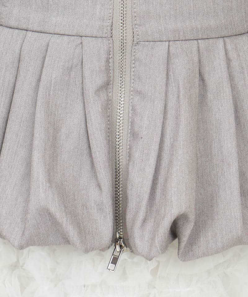 バルーンペプラムZIPビスチェ 詳細画像 グレー 8