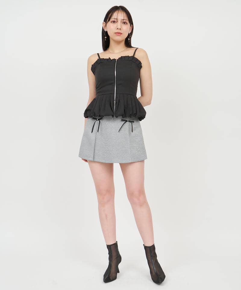 バルーンペプラムZIPビスチェ 詳細画像 ブラック 2