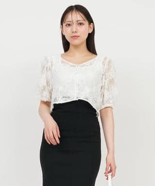 3Dレースブラウスアンサンブル