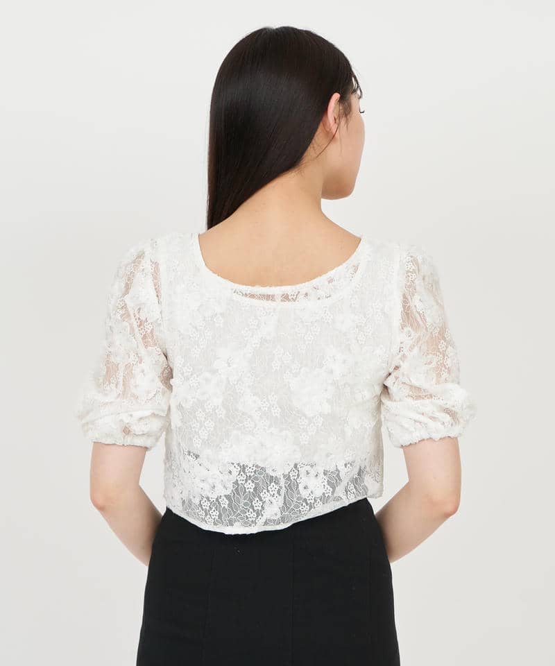 3Dレースブラウスアンサンブル 詳細画像 オフホワイト 3