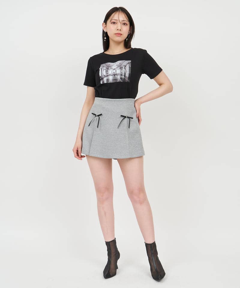 パールリボンミニスカパン 詳細画像 グレー 2