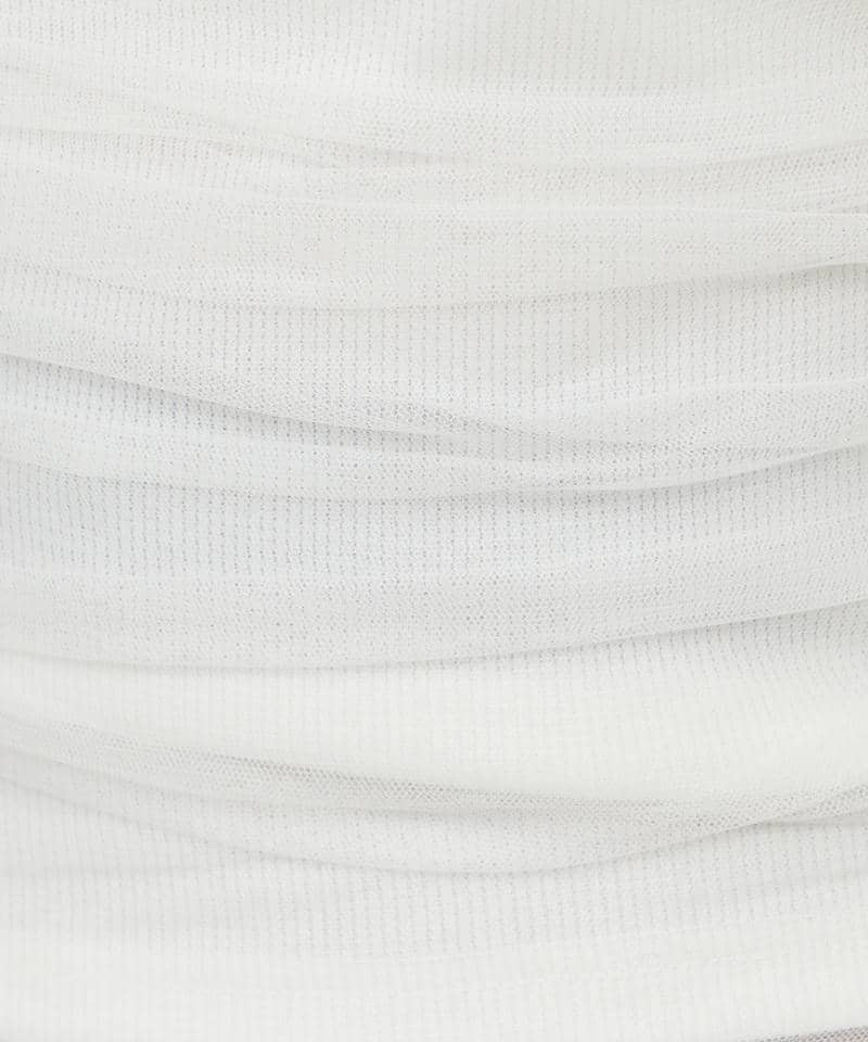 パット付ギャザーチュールレイヤードキャミソール 詳細画像 オフホワイト 5