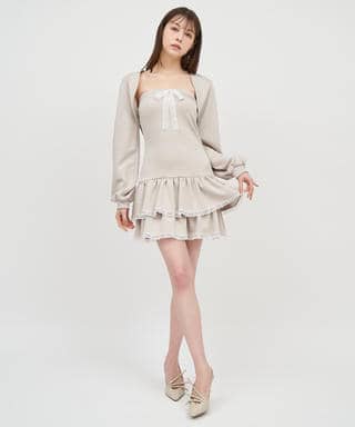 ティアードベアボレロアンサンブルミニワンピース