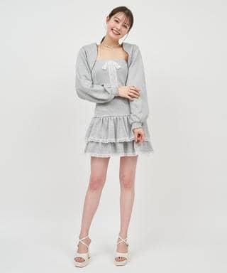 ティアードベアボレロアンサンブルミニワンピース