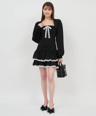 ティアードベアボレロアンサンブルミニワンピース