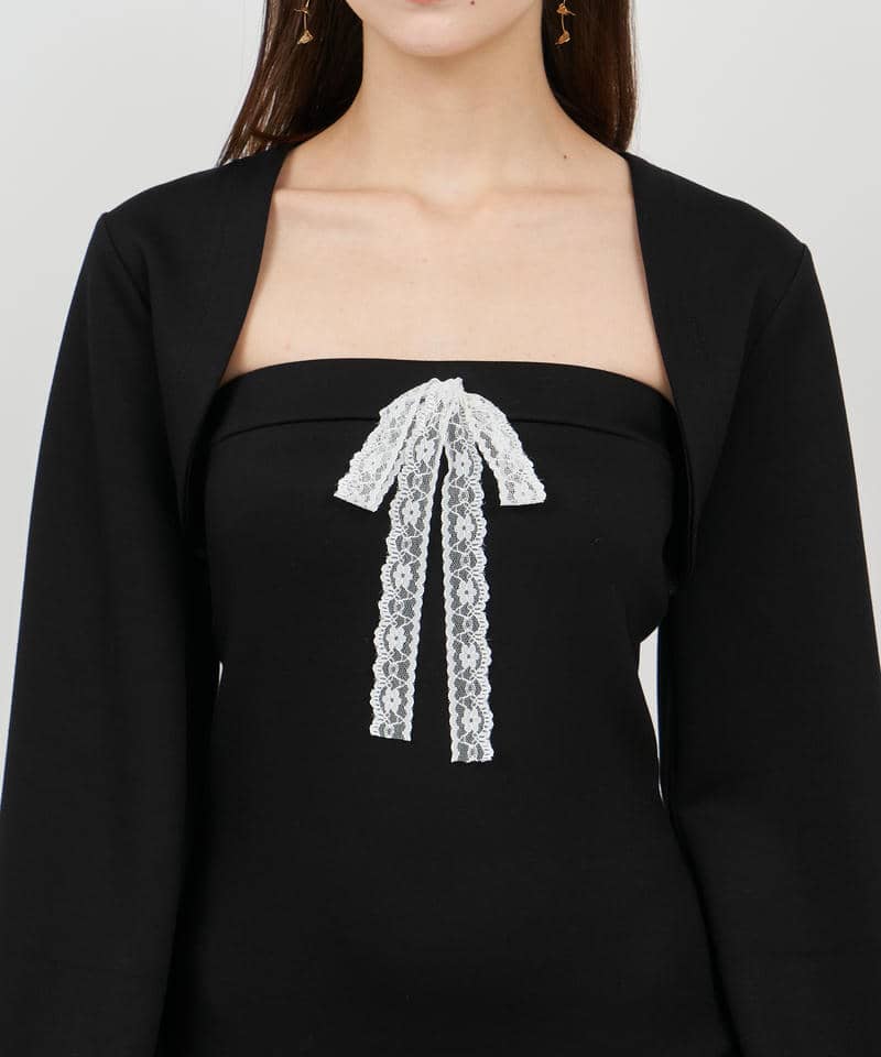 ティアードベアボレロアンサンブルミニワンピース 詳細画像 ブラック 4