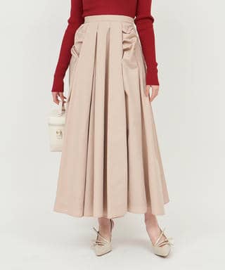 ギャザーディテールタックボリュームスカート