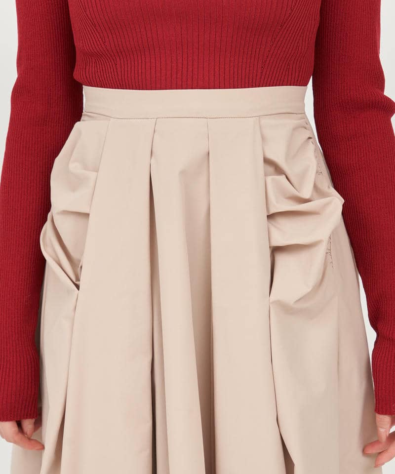 ギャザーディテールタックボリュームスカート 詳細画像 ベージュ 4