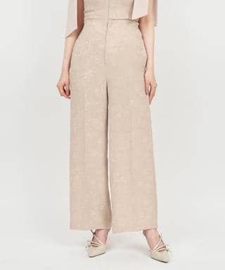 【丈が選べる】ジャガードワイドパンツ