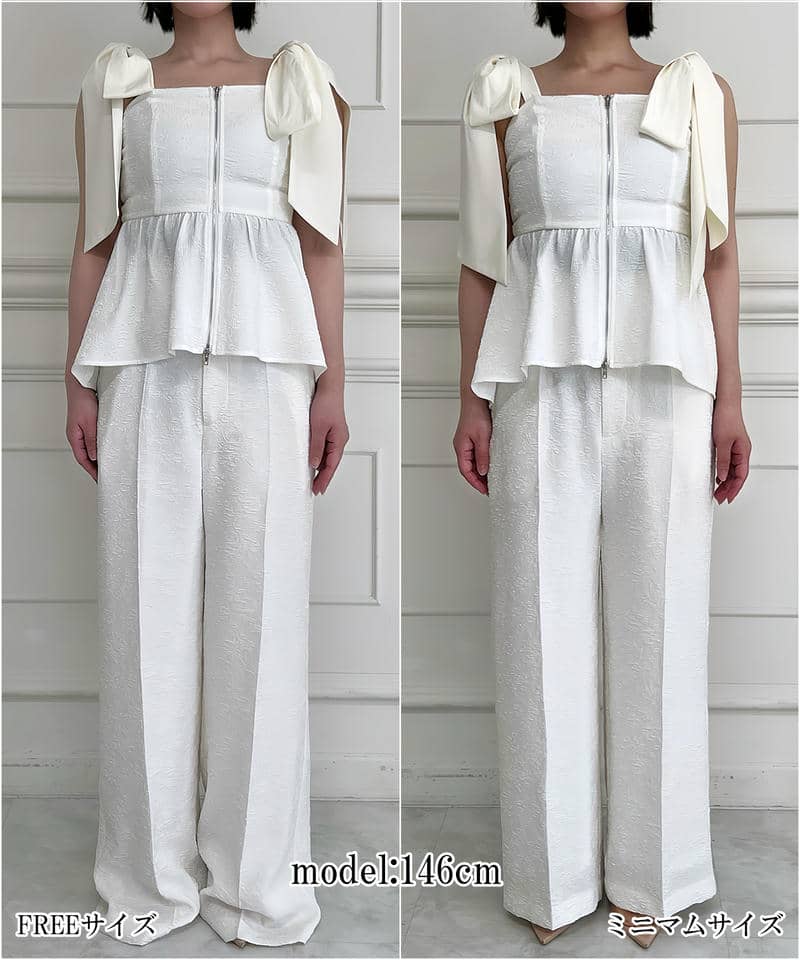 【丈が選べる】ジャガードワイドパンツ 詳細画像 ベージュ 11