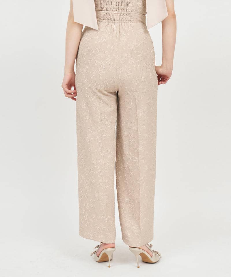 【丈が選べる】ジャガードワイドパンツ 詳細画像 ベージュ 3