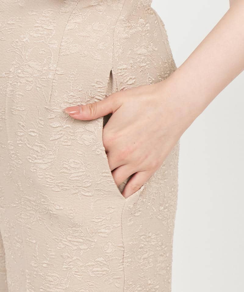 【丈が選べる】ジャガードワイドパンツ 詳細画像 ベージュ 6