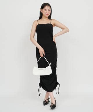 カップ付ギャザータイトワンピース