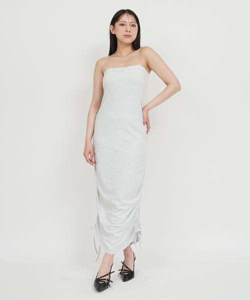 カップ付ギャザータイトワンピース 詳細画像