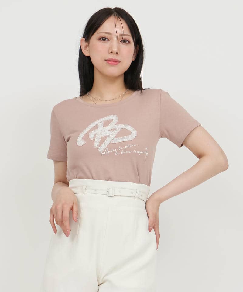 ドットチュールロゴTシャツ 詳細画像 ピンク 1