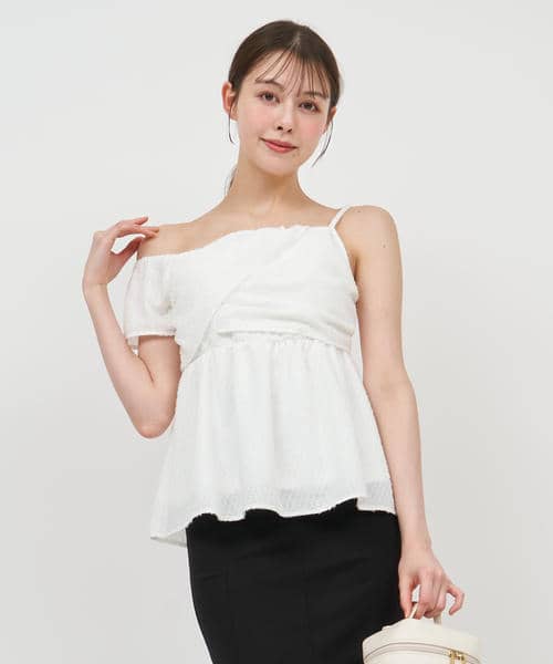 キラキラアシメペプラムブラウス 詳細画像