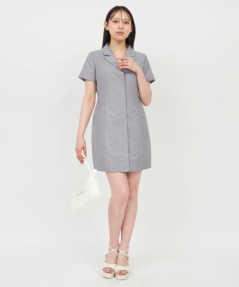 レースビスチェレイヤードジャケットミニワンピース 詳細画像 グレー 11