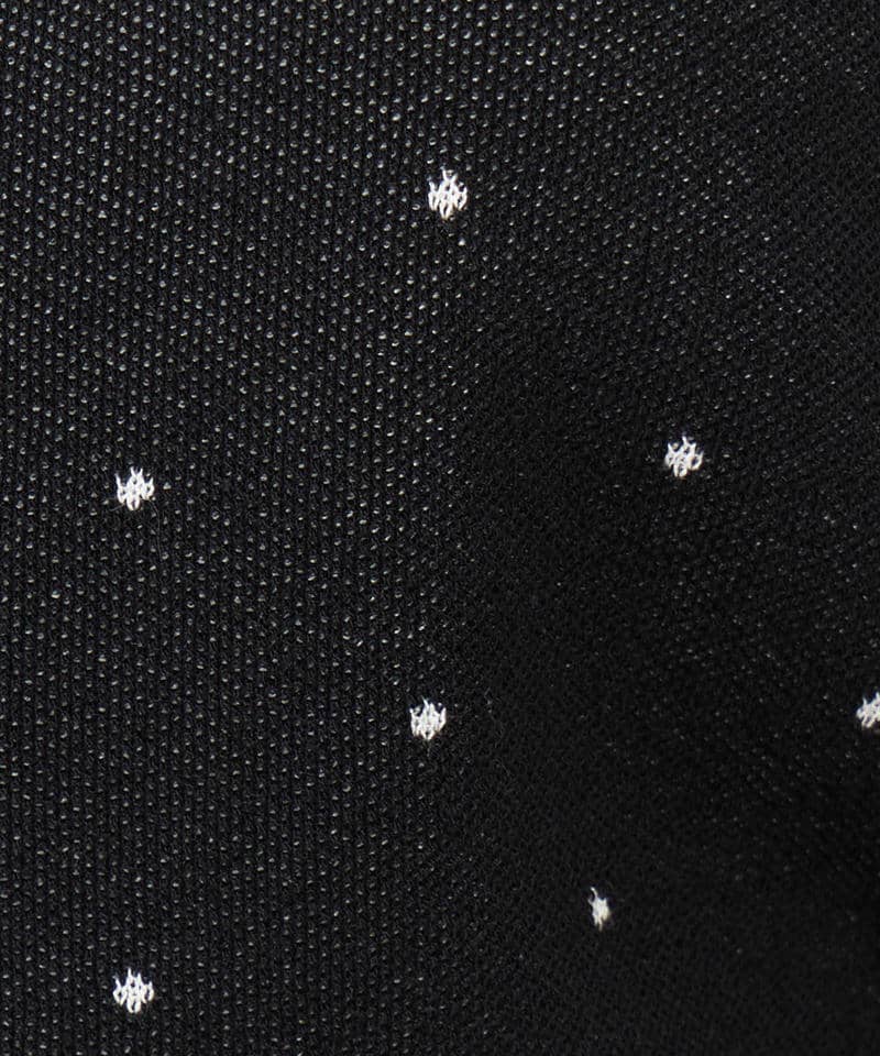 ドットジャガードパフスリーブ半袖ニットトップス 詳細画像 ブラック 6