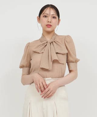 キラキラリボン半袖ブラウス