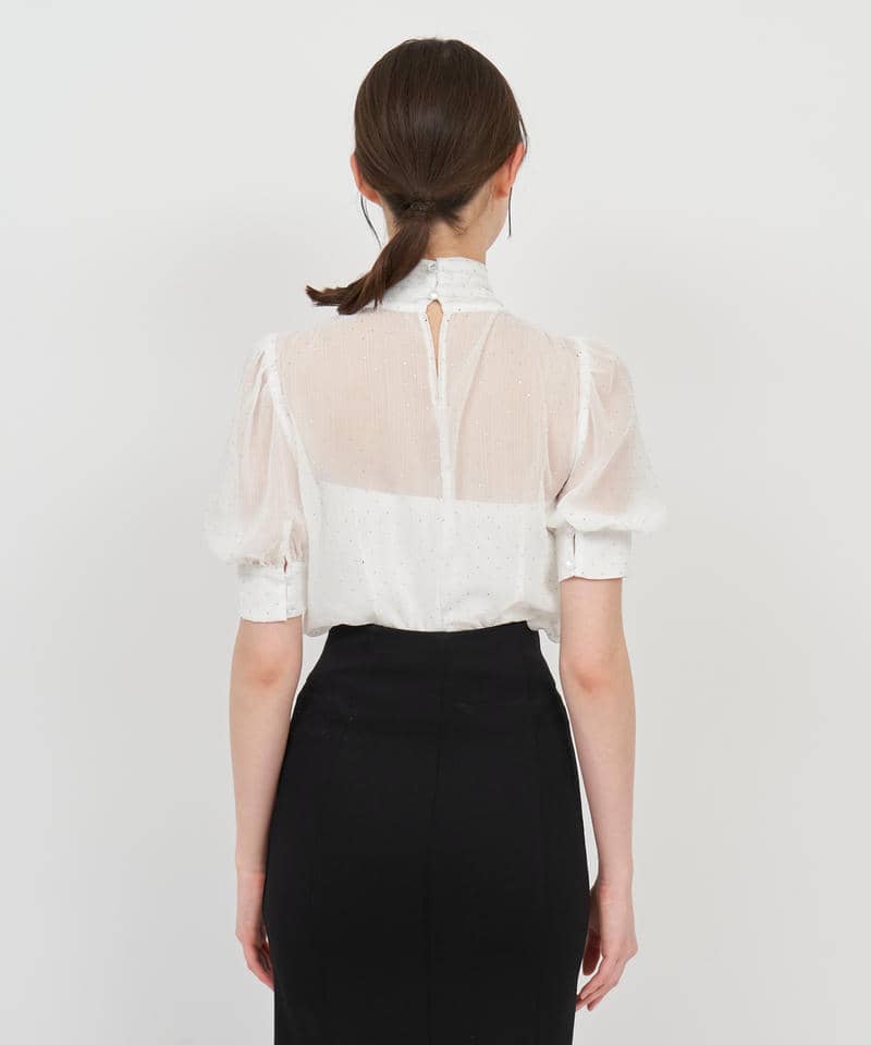 キラキラリボン半袖ブラウス 詳細画像 オフホワイト 3
