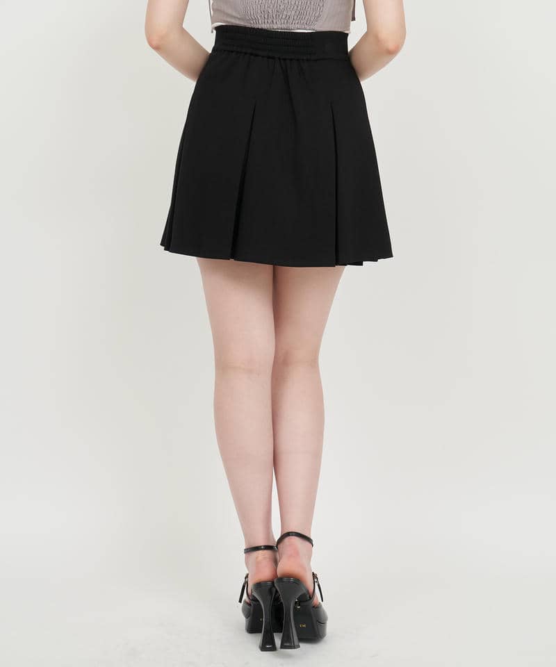 タックプリーツフレアミニスカート 詳細画像 ブラック 3