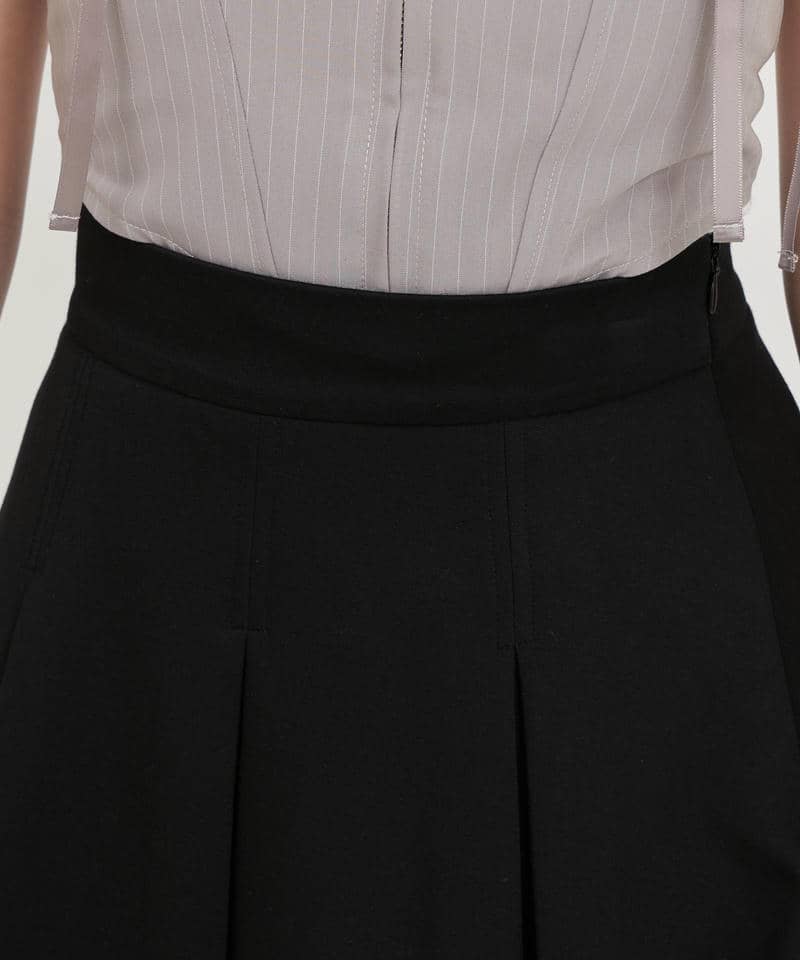 タックプリーツフレアミニスカート 詳細画像 ブラック 4