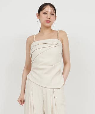 チェーンストラップアシメタックビスチェ