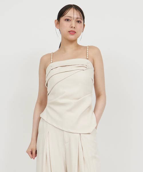 チェーンストラップアシメタックビスチェ 詳細画像