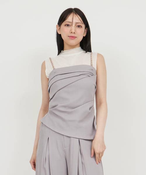 チェーンストラップアシメタックビスチェ 詳細画像