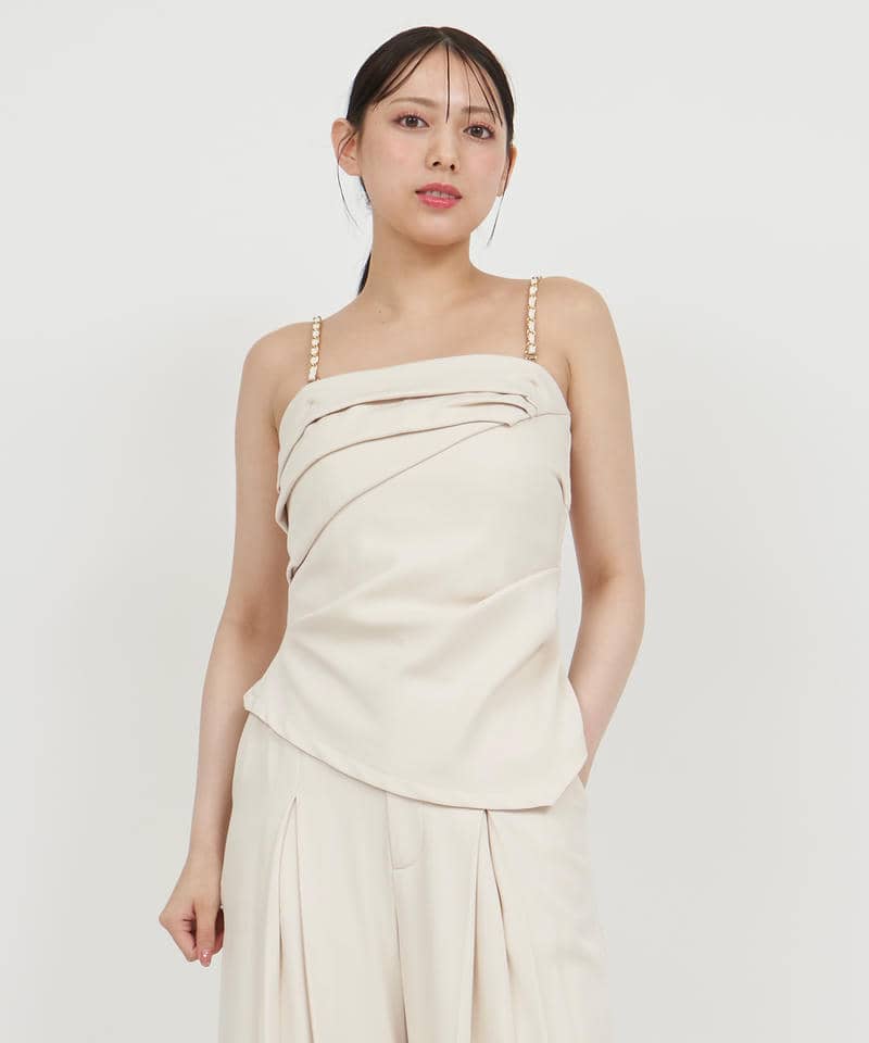 チェーンストラップアシメタックビスチェ 詳細画像 オフホワイト 1