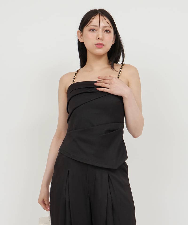 チェーンストラップアシメタックビスチェ 詳細画像 ブラック 1