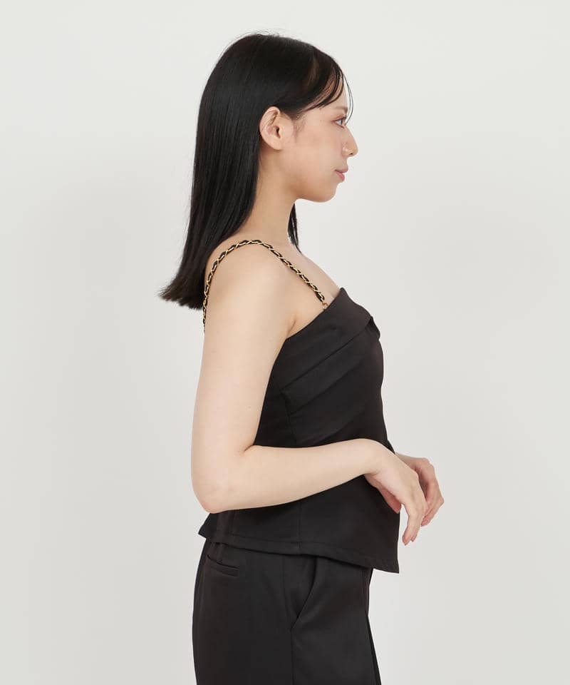 チェーンストラップアシメタックビスチェ 詳細画像 ブラック 2