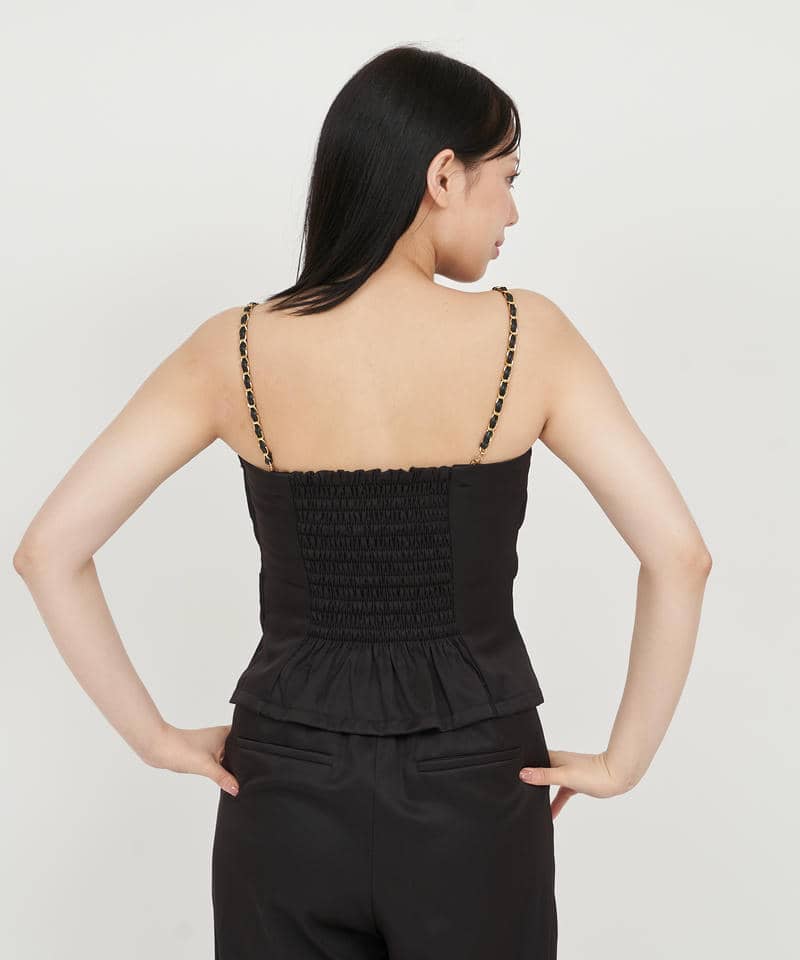 チェーンストラップアシメタックビスチェ 詳細画像 ブラック 3