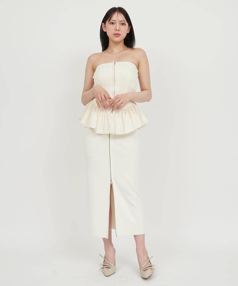 ニットドッキングペプラムベアビスチェ 詳細画像 オフホワイト 2