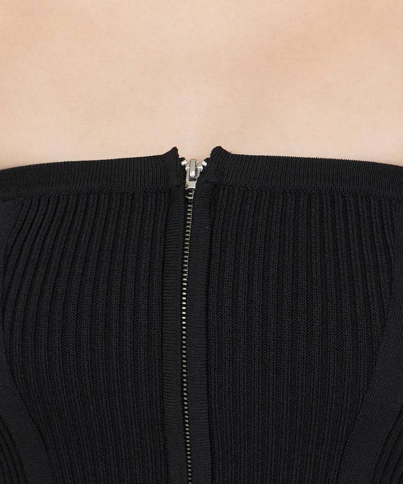 ニットドッキングペプラムベアビスチェ 詳細画像 ブラック 4