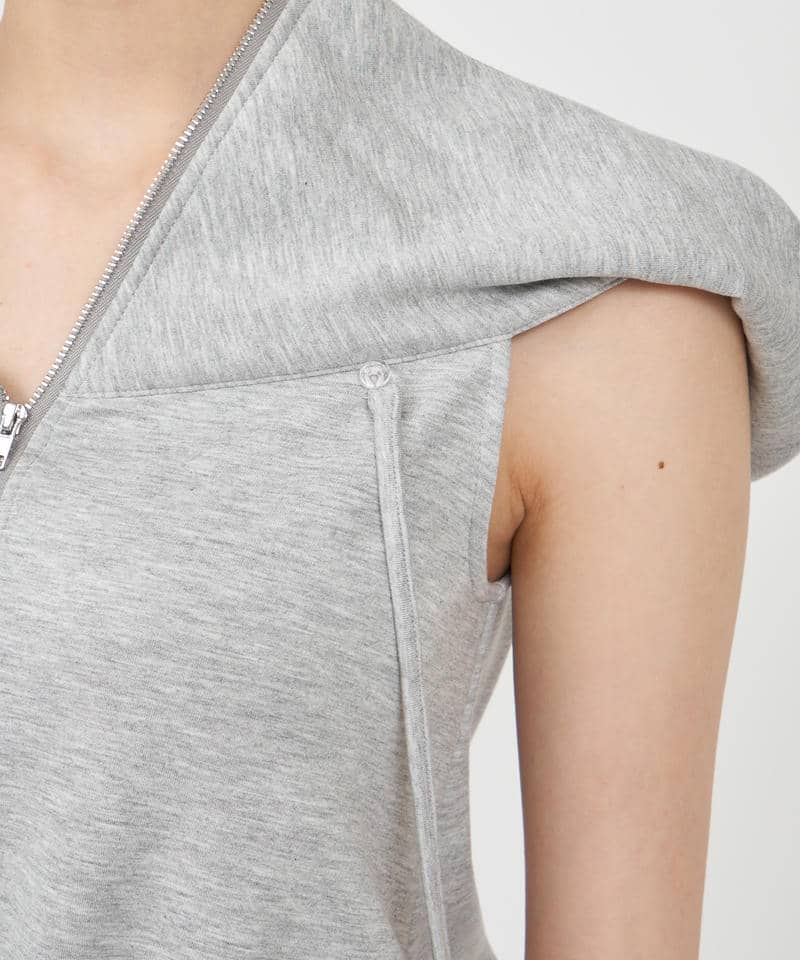 ハーフZIPオフショルカットトップス 詳細画像 ブラック 7