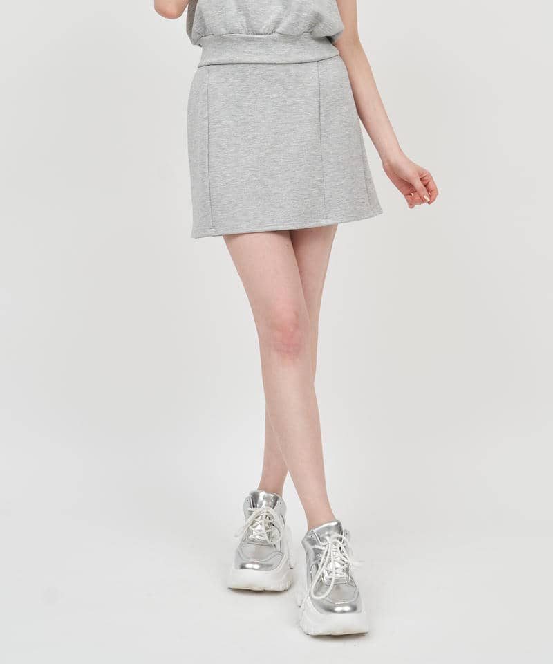 ハイウエストカットミニスカート 詳細画像 グレー 1