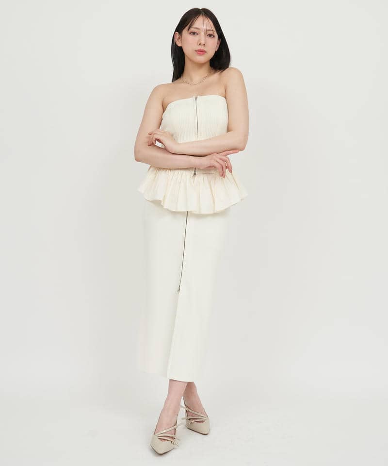 フロントZIPニットタイトスカート 詳細画像 オフホワイト 2