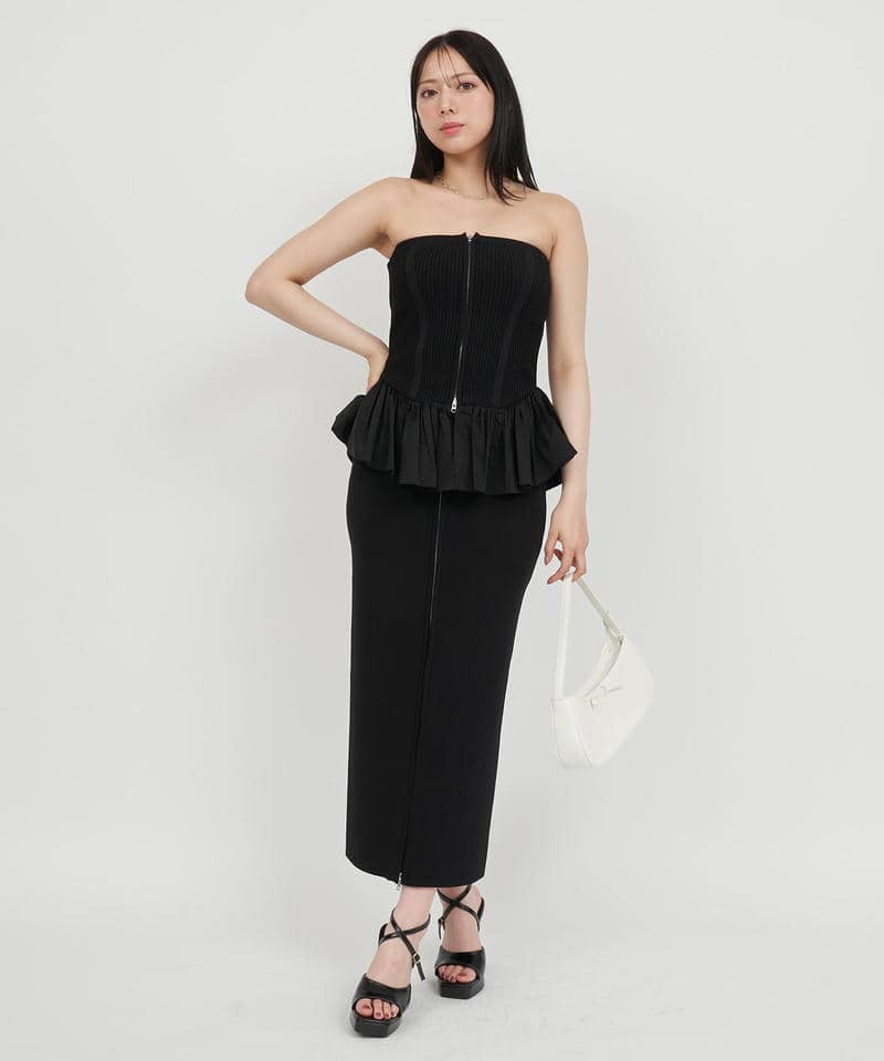 フロントZIPニットタイトスカート 詳細画像 ブラック 8